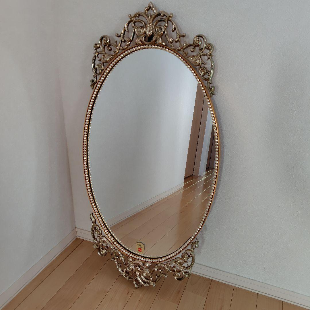 アンティーク　鏡　ゴールド　壁掛けミラー　壁掛け鏡　イタリア調