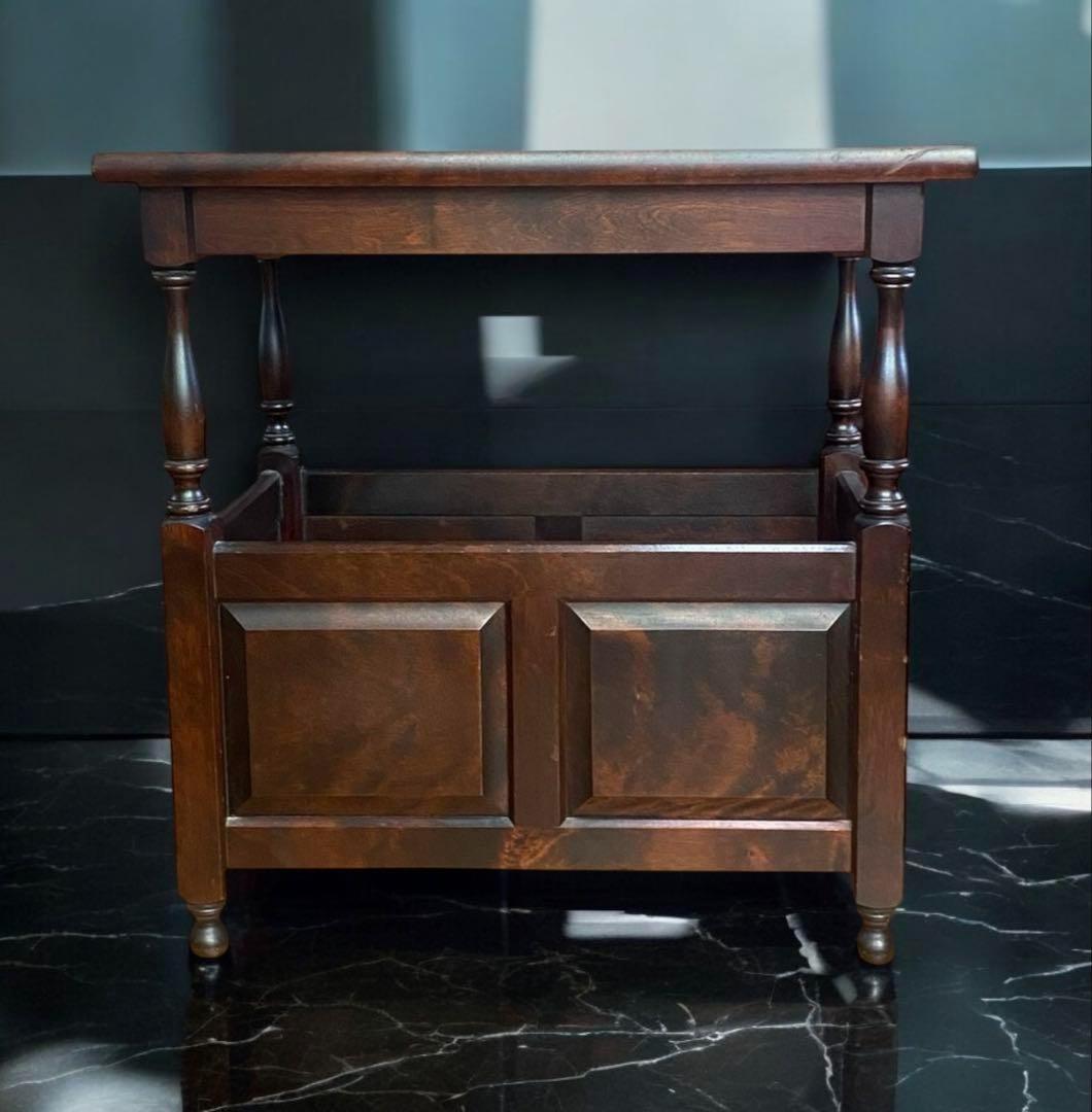 toyo★ 北海道民芸家具　民藝　マガジンラック　花台　重厚感高級感抜群！