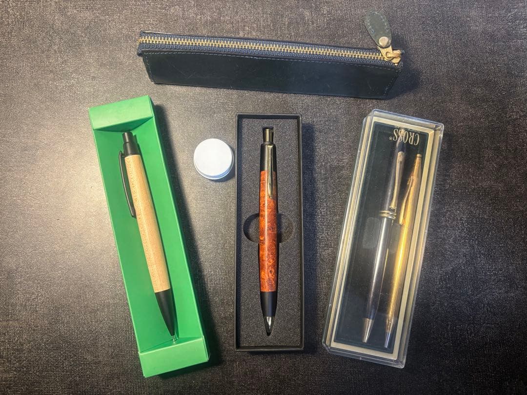 文房具まとめ売り あけぼの工房 マーベラスウッド クロスボールペン ペンケース