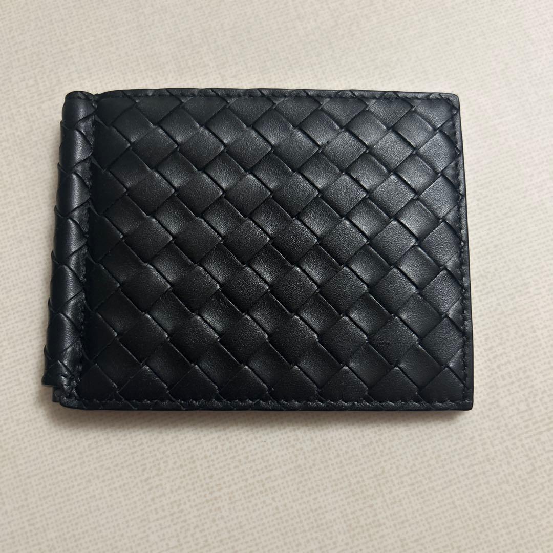 BOTTEGA VENETA ブラックレザー マネークリップ