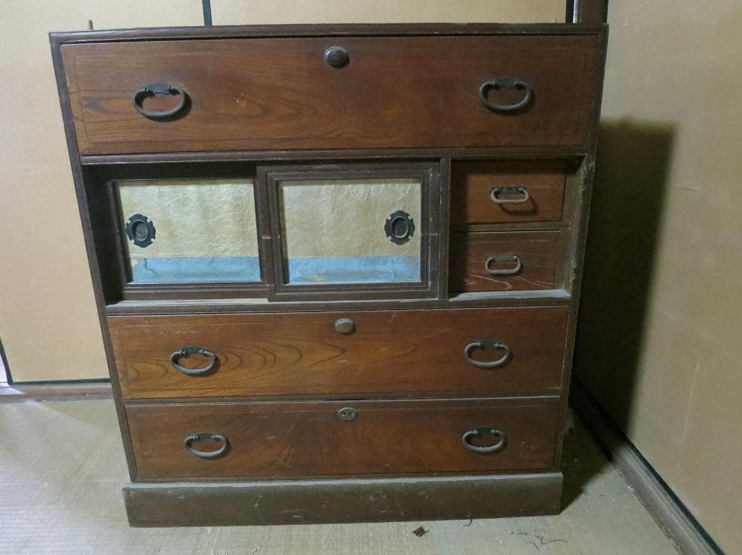 ★最終値 茶箪笥　水屋　収納チェスト和タンス昭和レトロ アンティーク古民家蔵出