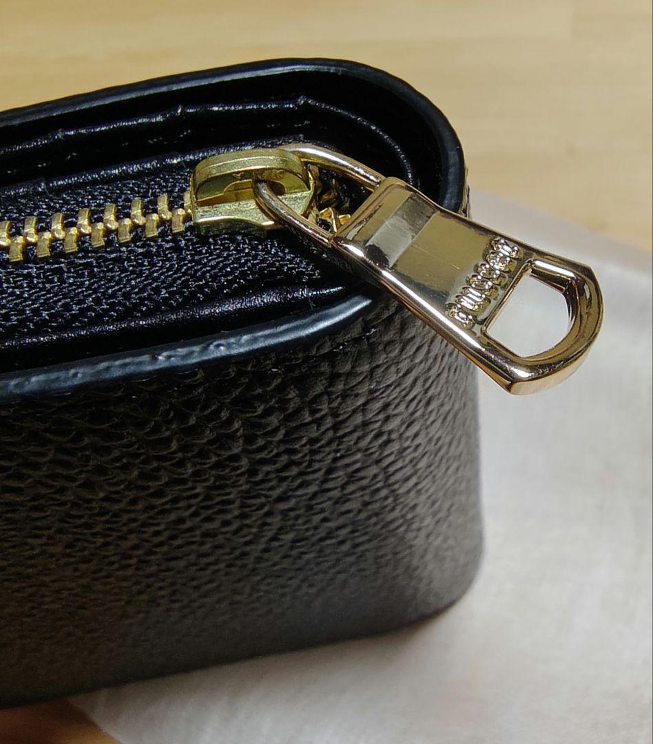 ラシット　ブラック　レザー　コンパクト　二つ折り財布