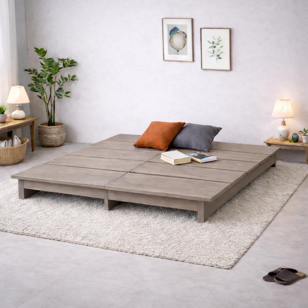 8tail すのこベッド ベッドフレーム ダブルサイズ 木製 ロータイプ