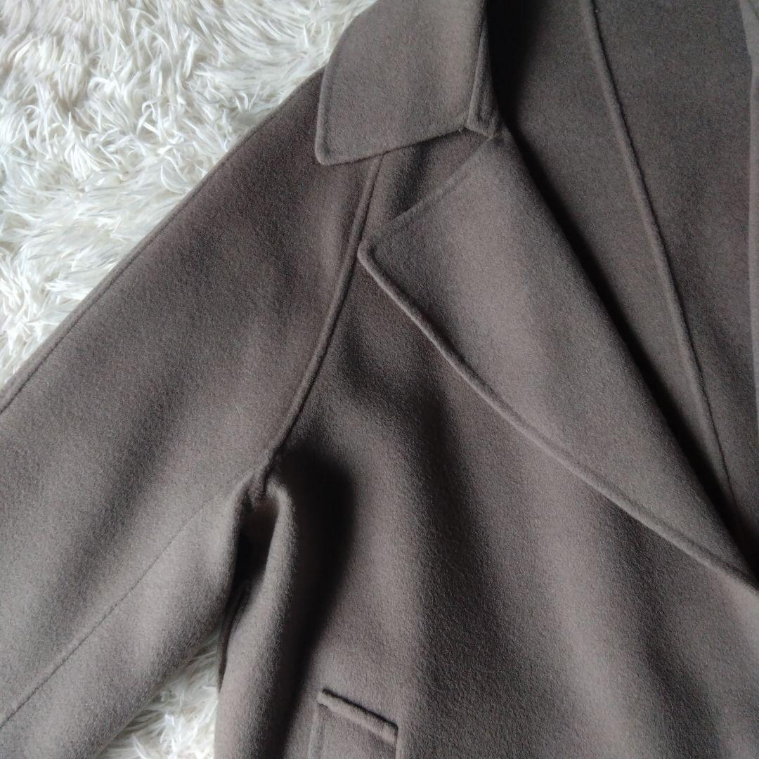 ✨近年モデル・完売品✨ROPEラムウールリバーロングコート　ベージュ系　ベルト