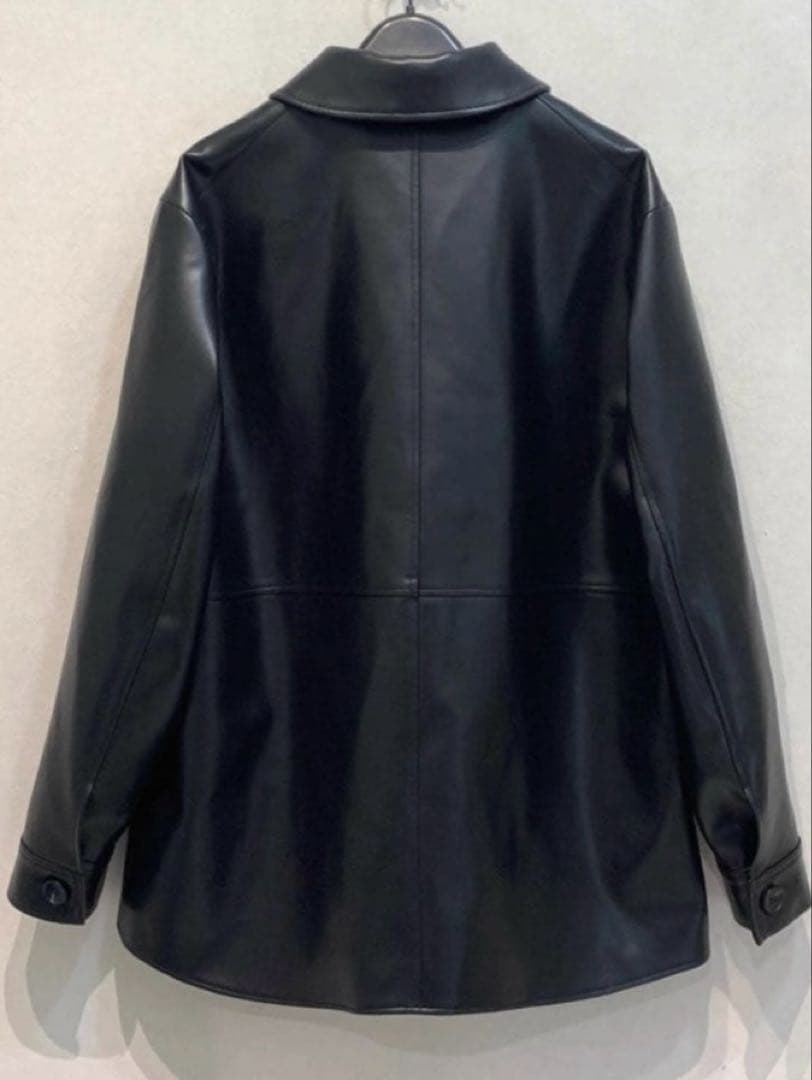 今期 Plage Leather Like Car コート ブラックJKサンプル