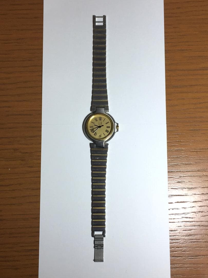 完動美品 dunhill ダンヒル ミレニアム 腕時計 金銀コンビ 電池交換済