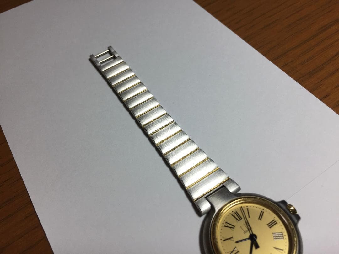 完動美品 dunhill ダンヒル ミレニアム 腕時計 金銀コンビ 電池交換済