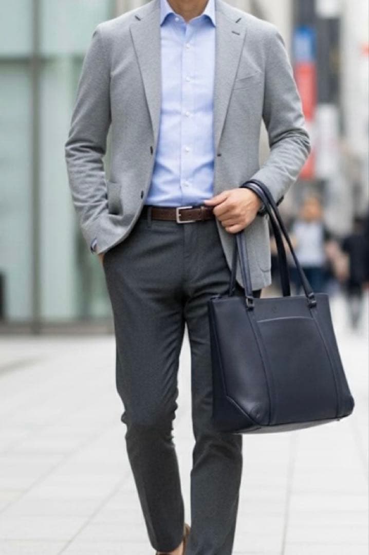 【極美品】ブルーシンシア ビジネス トート ネイビー 大容量 PC A4自立