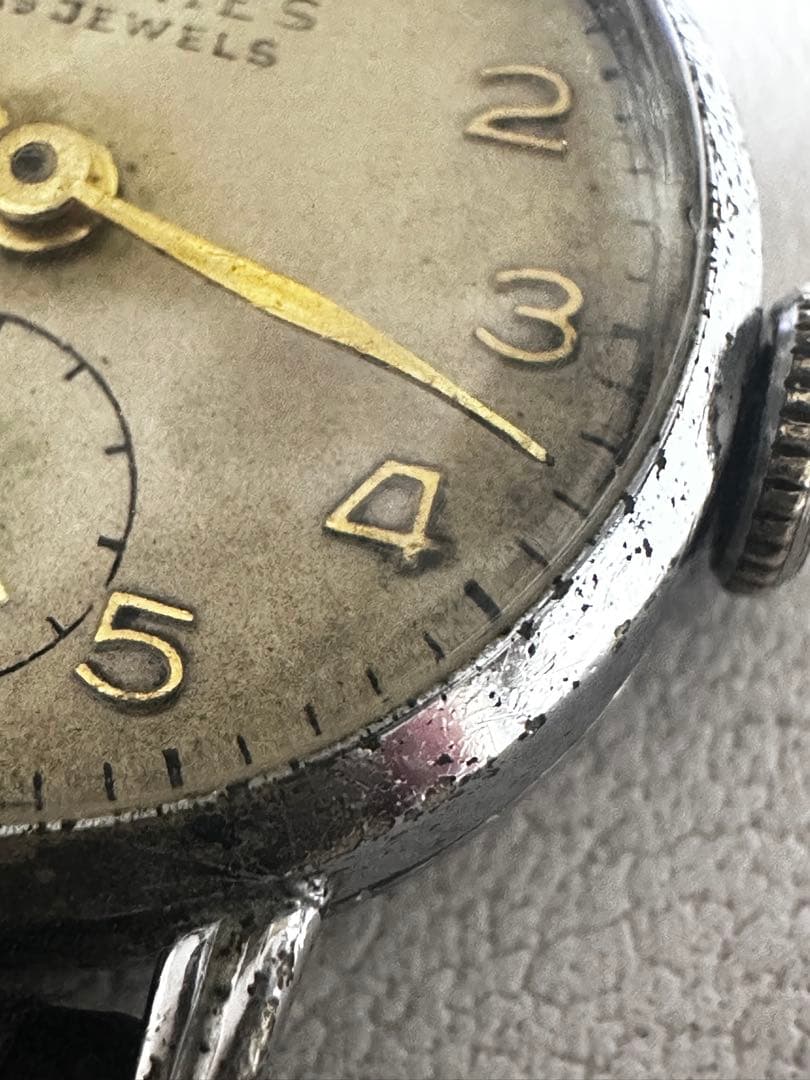 オリジナルヴィンテージ エルメス 手巻き腕時計 ランニングウォッチ15石 稼働品