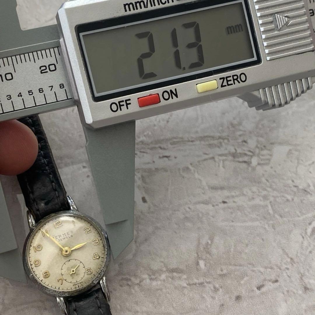 オリジナルヴィンテージ エルメス 手巻き腕時計 ランニングウォッチ15石 稼働品