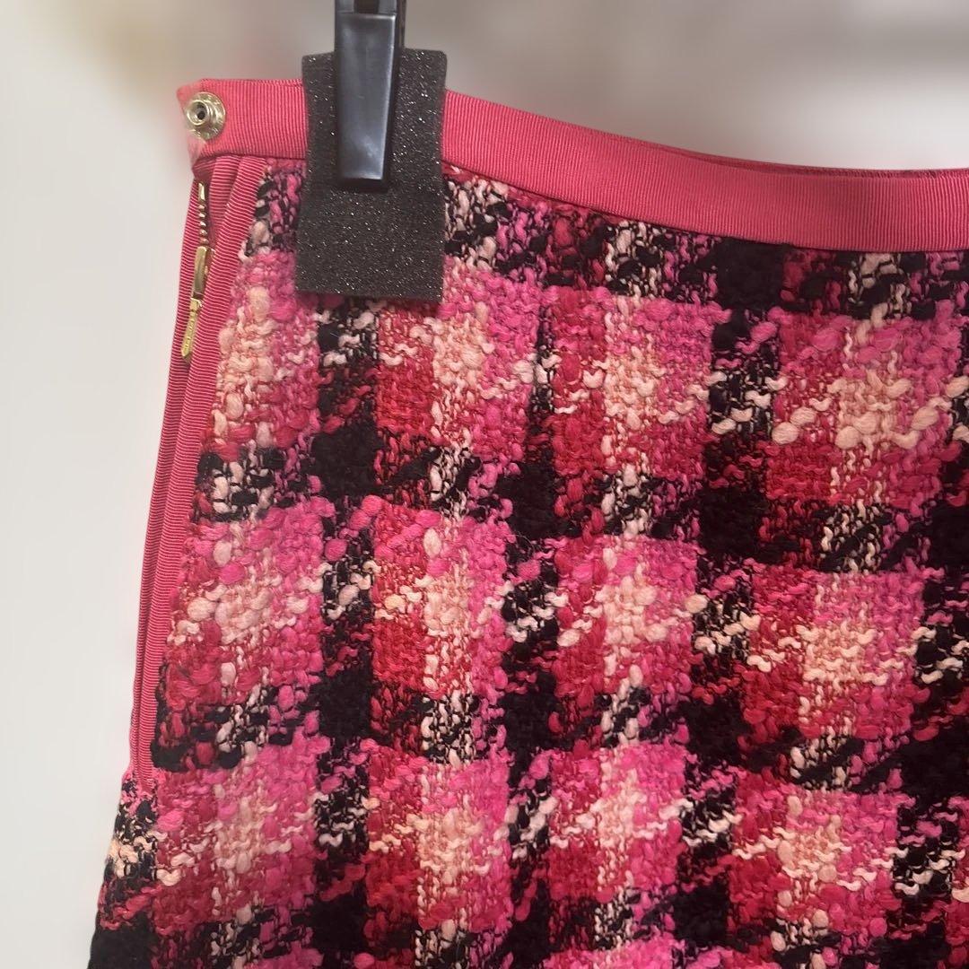 ドゥロワー　ウール　ツイードチェック柄スカート　３８サイズ