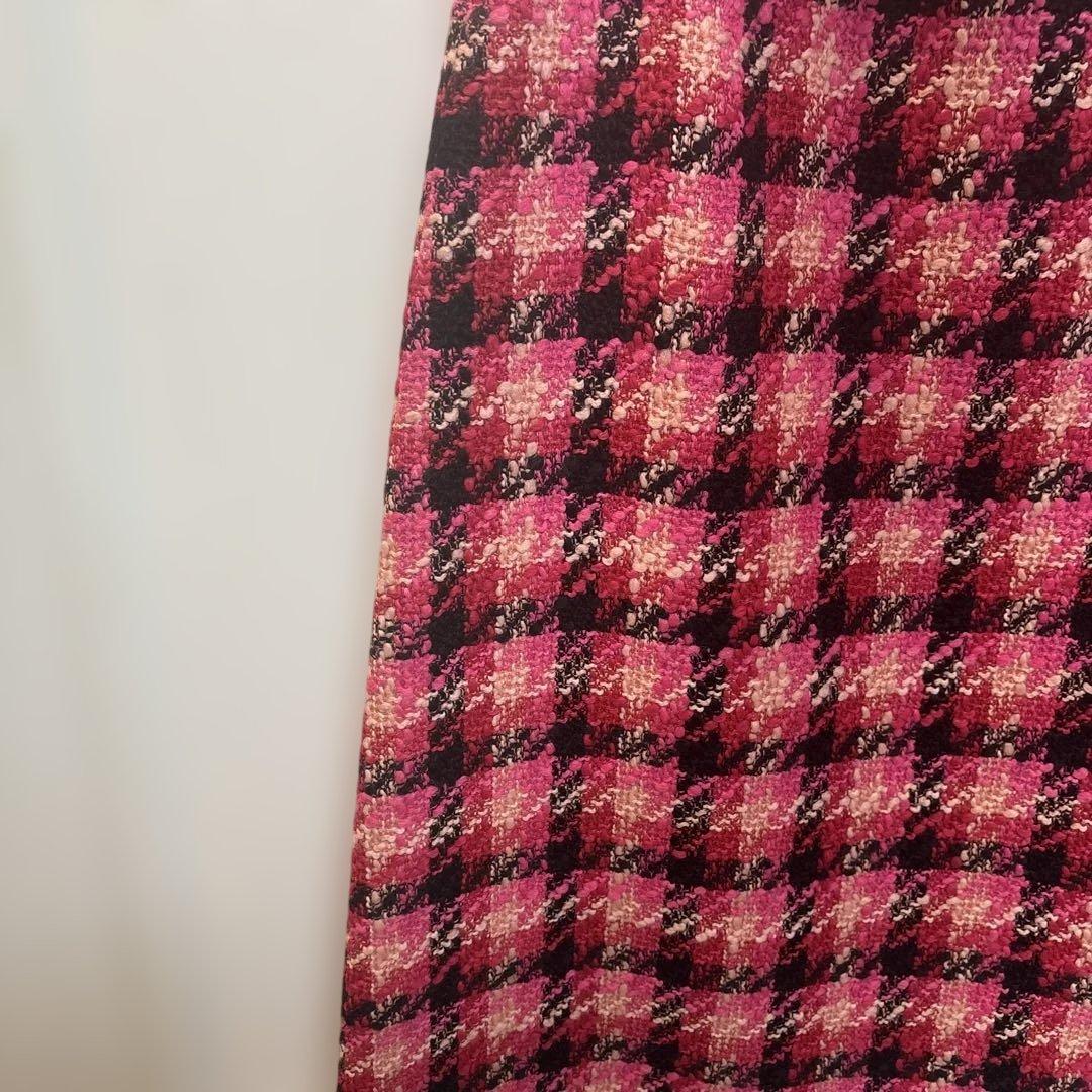 ドゥロワー　ウール　ツイードチェック柄スカート　３８サイズ