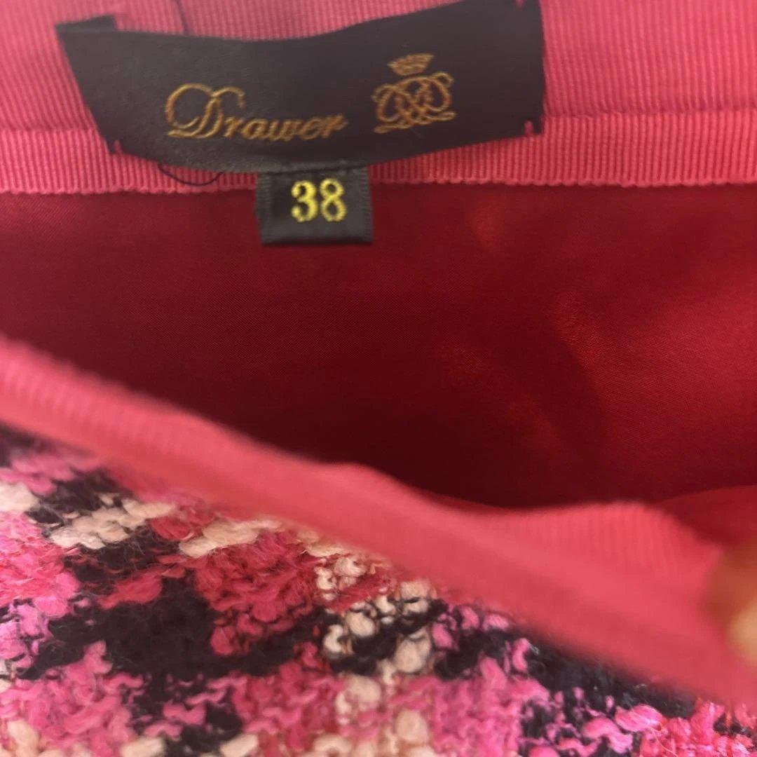 ドゥロワー　ウール　ツイードチェック柄スカート　３８サイズ