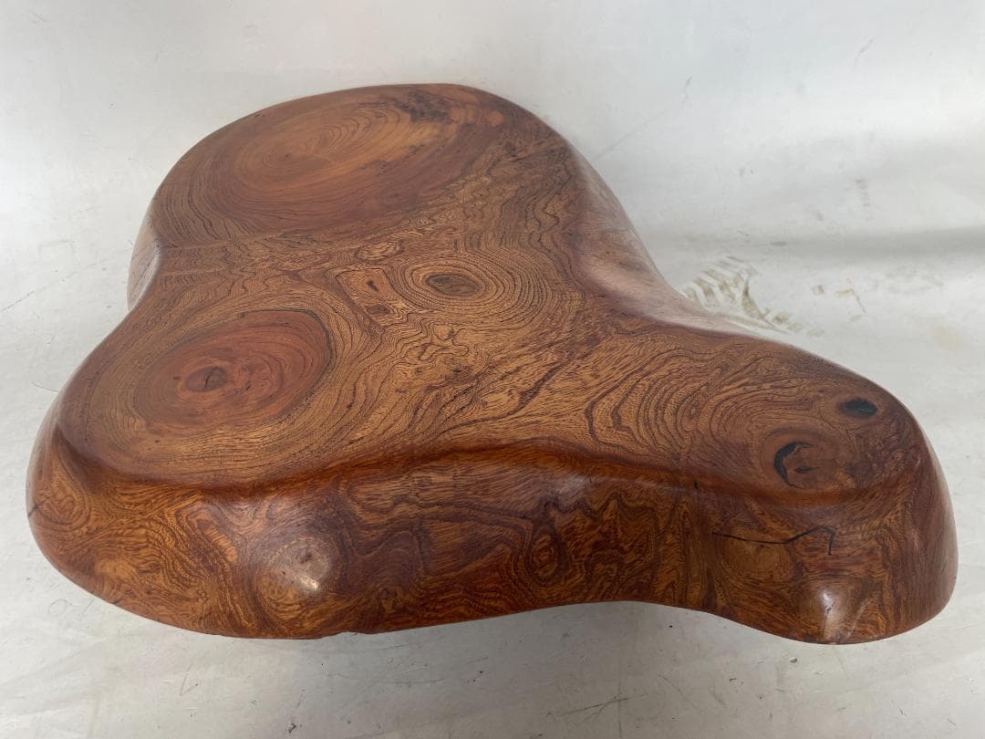 ちゃぶ台　猫足　木目　一枚板　アンティーク 　02c28