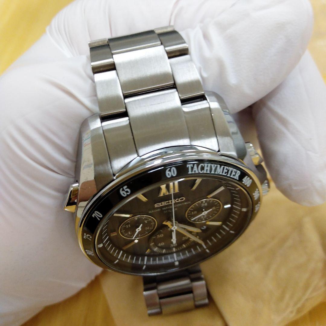 SEIKO ブライツ ソーラー ラジオウエーブ クロノグラフ ブラック 8B82