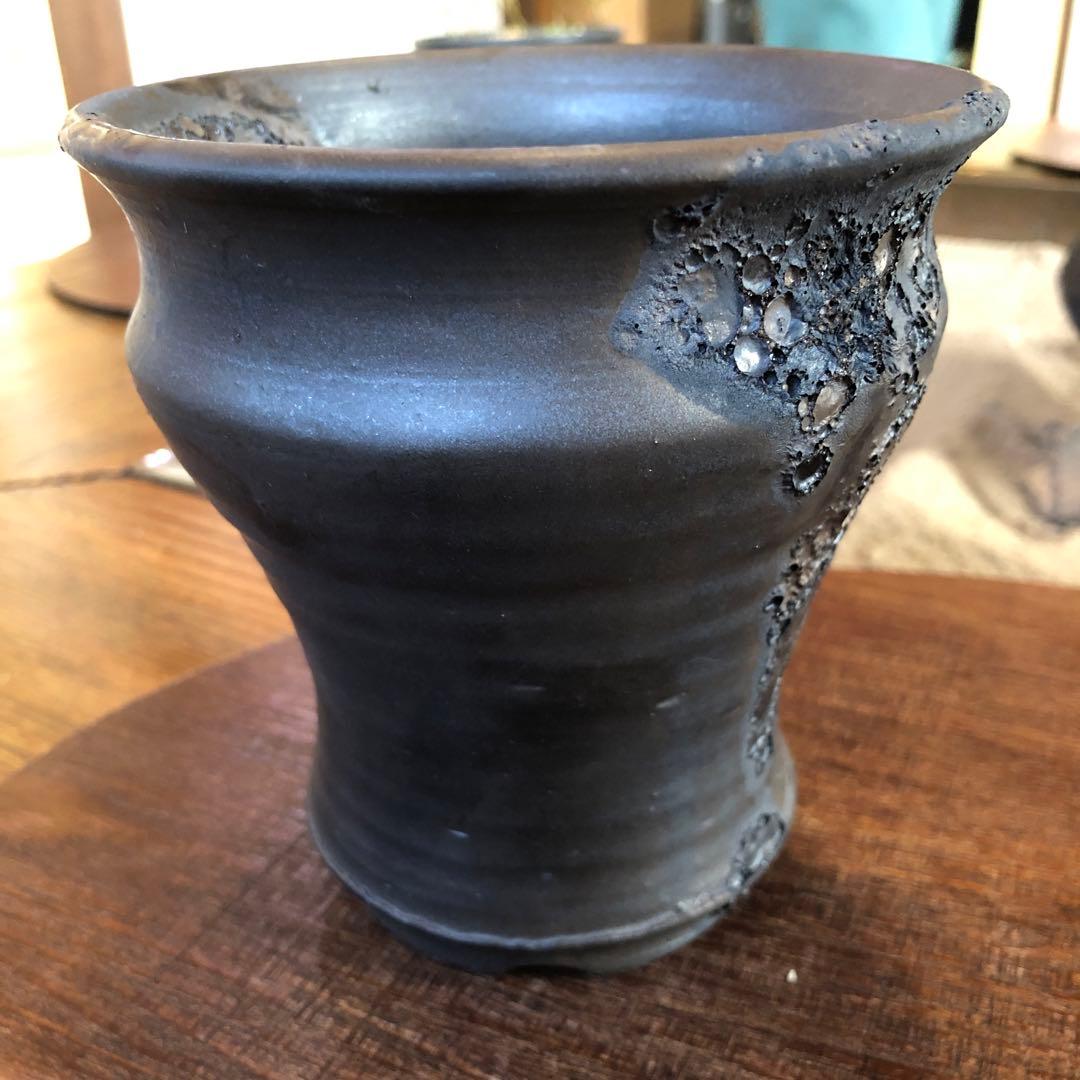 ￼作家物　￼銀河　黒色陶器植木鉢 ￼ 1つ
