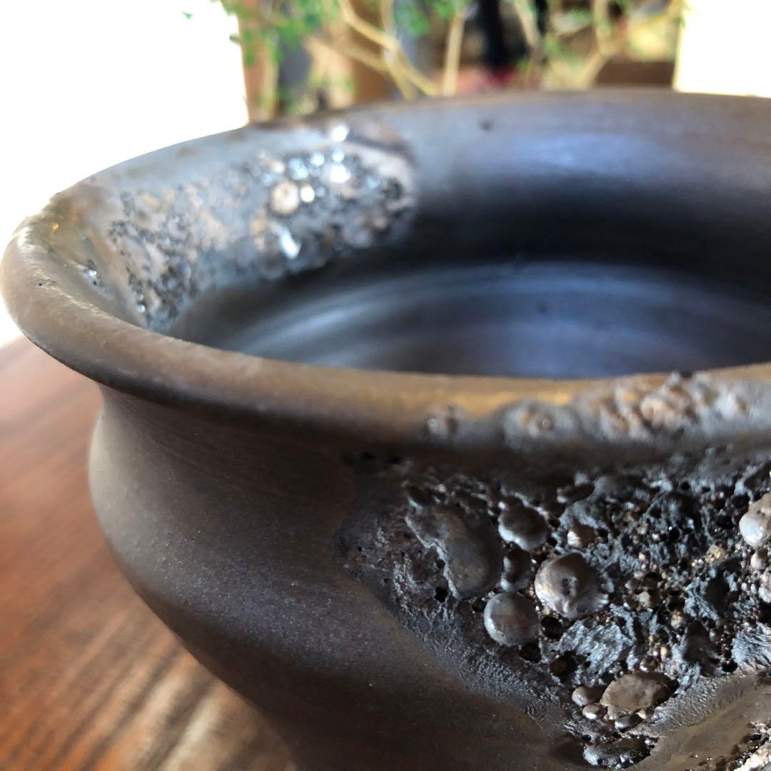 ￼作家物　￼銀河　黒色陶器植木鉢 ￼ 1つ