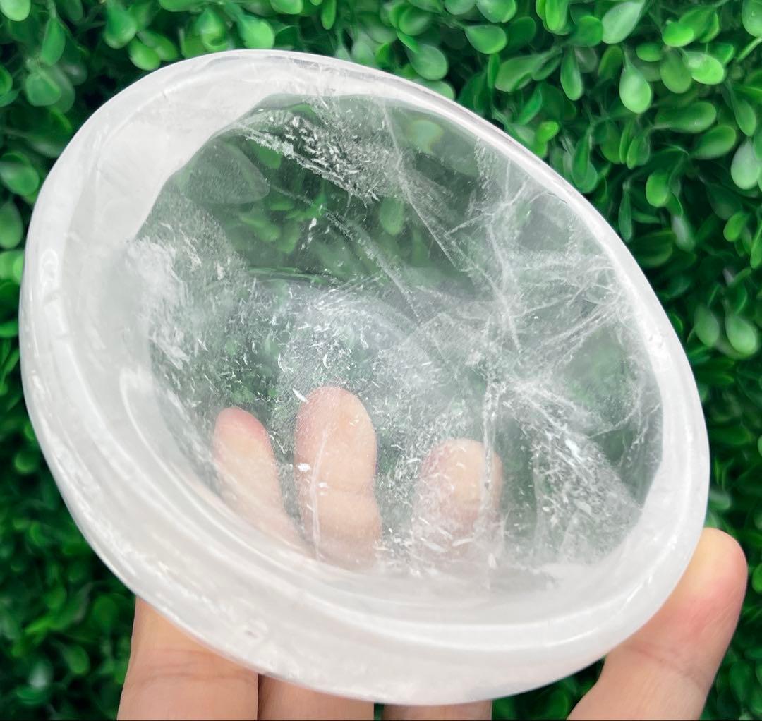 天然水晶　お碗　お皿　手作り　高品質　浄化用水晶細石150g付き　パワーストーン