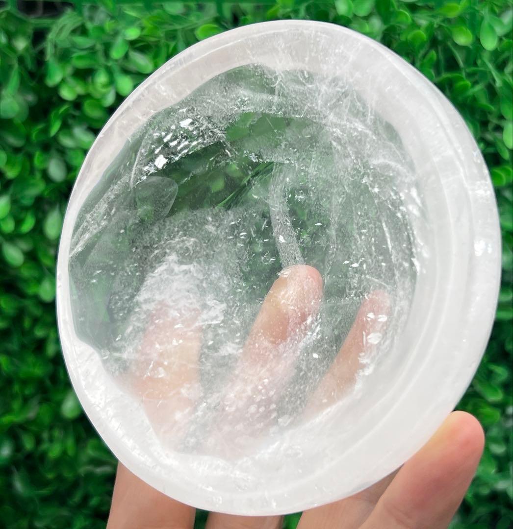 天然水晶　お碗　お皿　手作り　高品質　浄化用水晶細石150g付き　パワーストーン