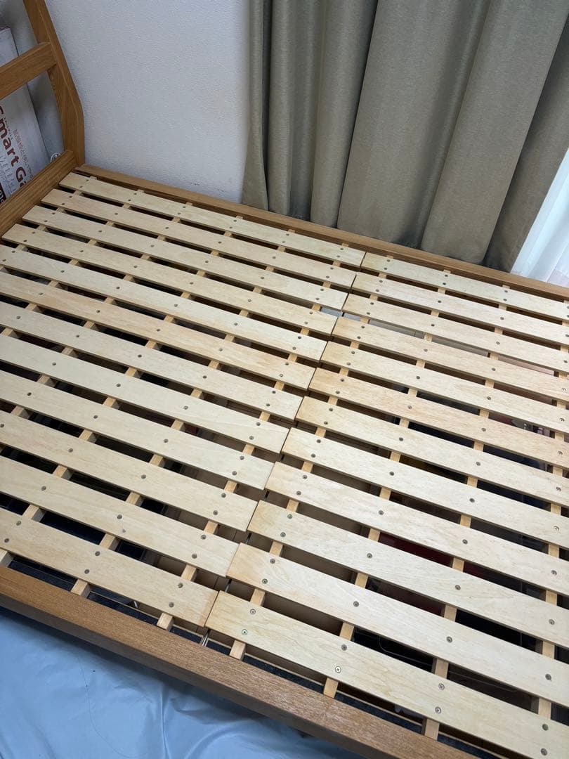 無印良品　セミダブル　ベッド　タモ材