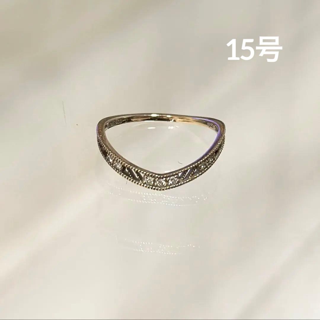 agete リング13、15号K10金ダイヤモンド 指輪セット　アガット