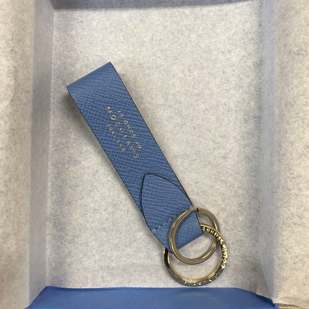 美品 SMYTHSON ナイルブルー キーホルダー スマイソン