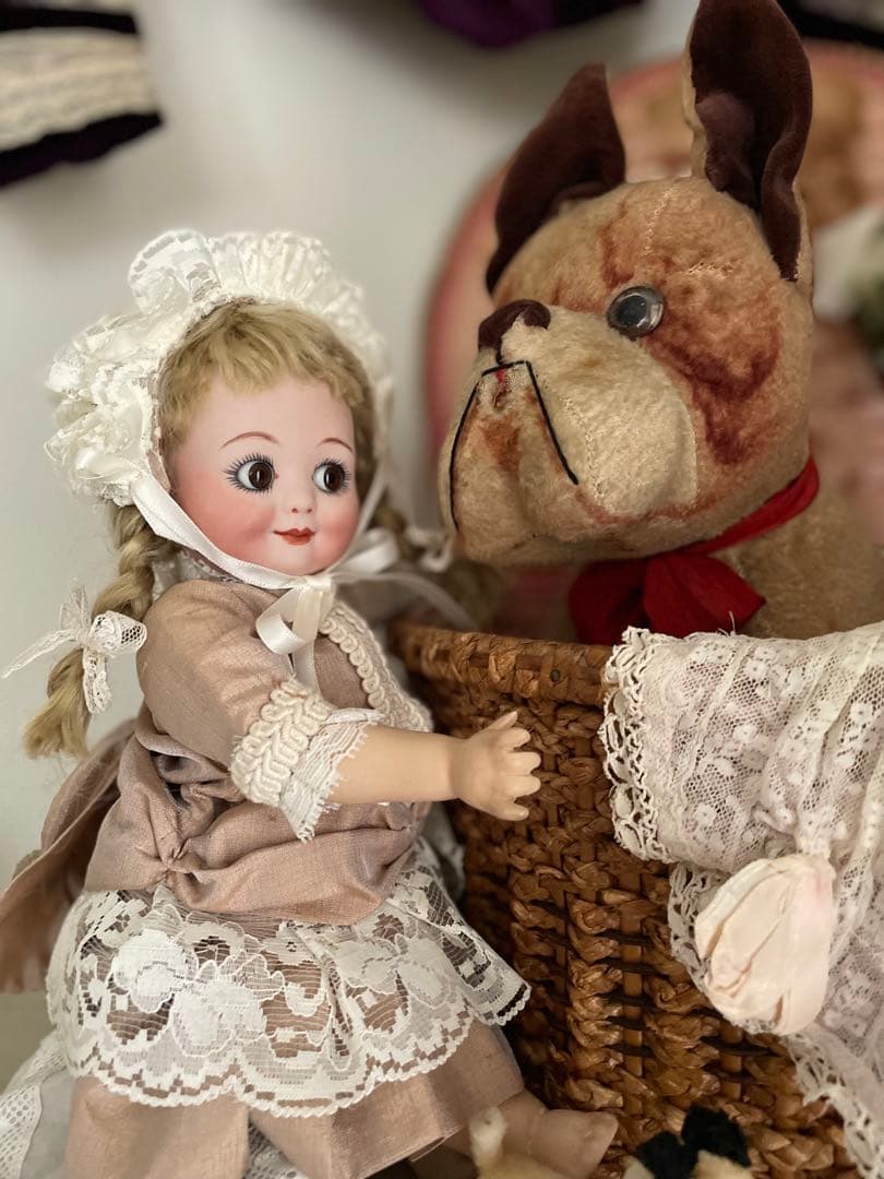 ヴィンテージ♡AM323 グーグリーちゃんリプロの子♡アンティークビスクドール
