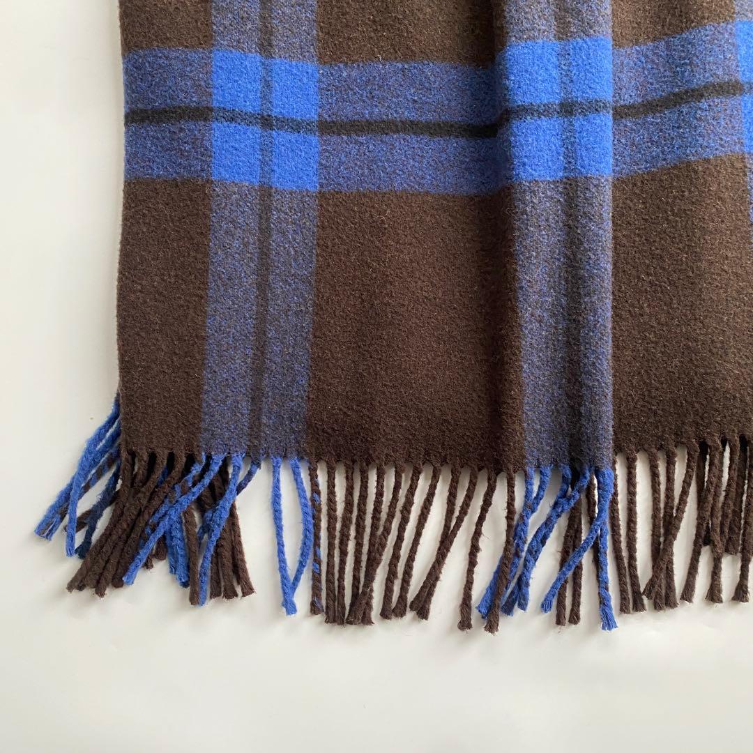 セミクチュール ダブルブレストチェスターコート チェック 青 ブルー ドッキング