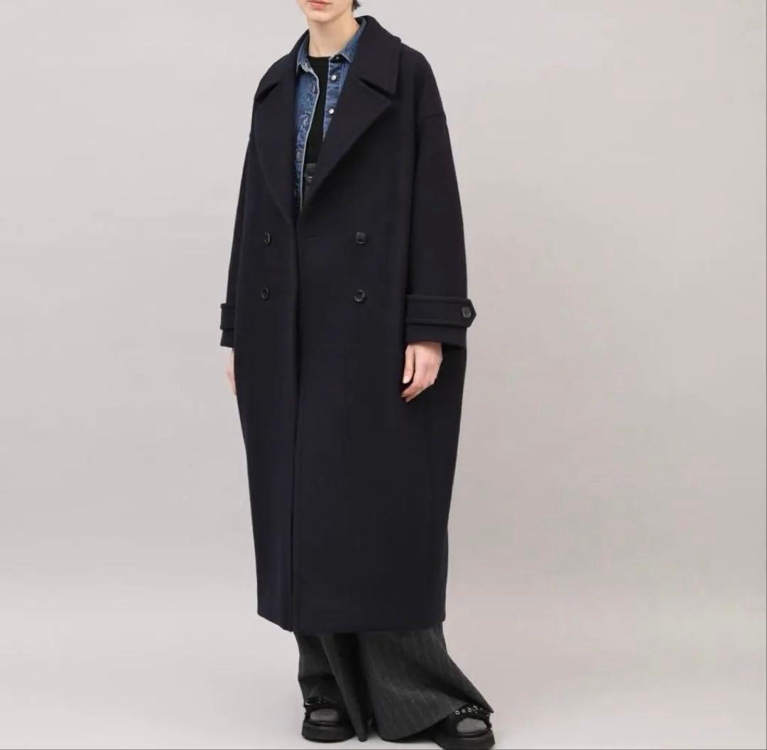 SACRA 今季　ウールコート　ネイビー　14万　二回着用のみ