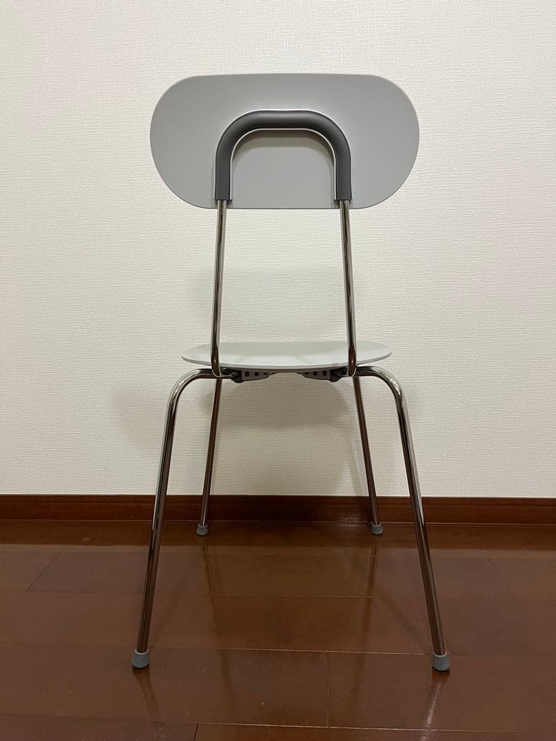 無印スチールチェア　ライトグレー