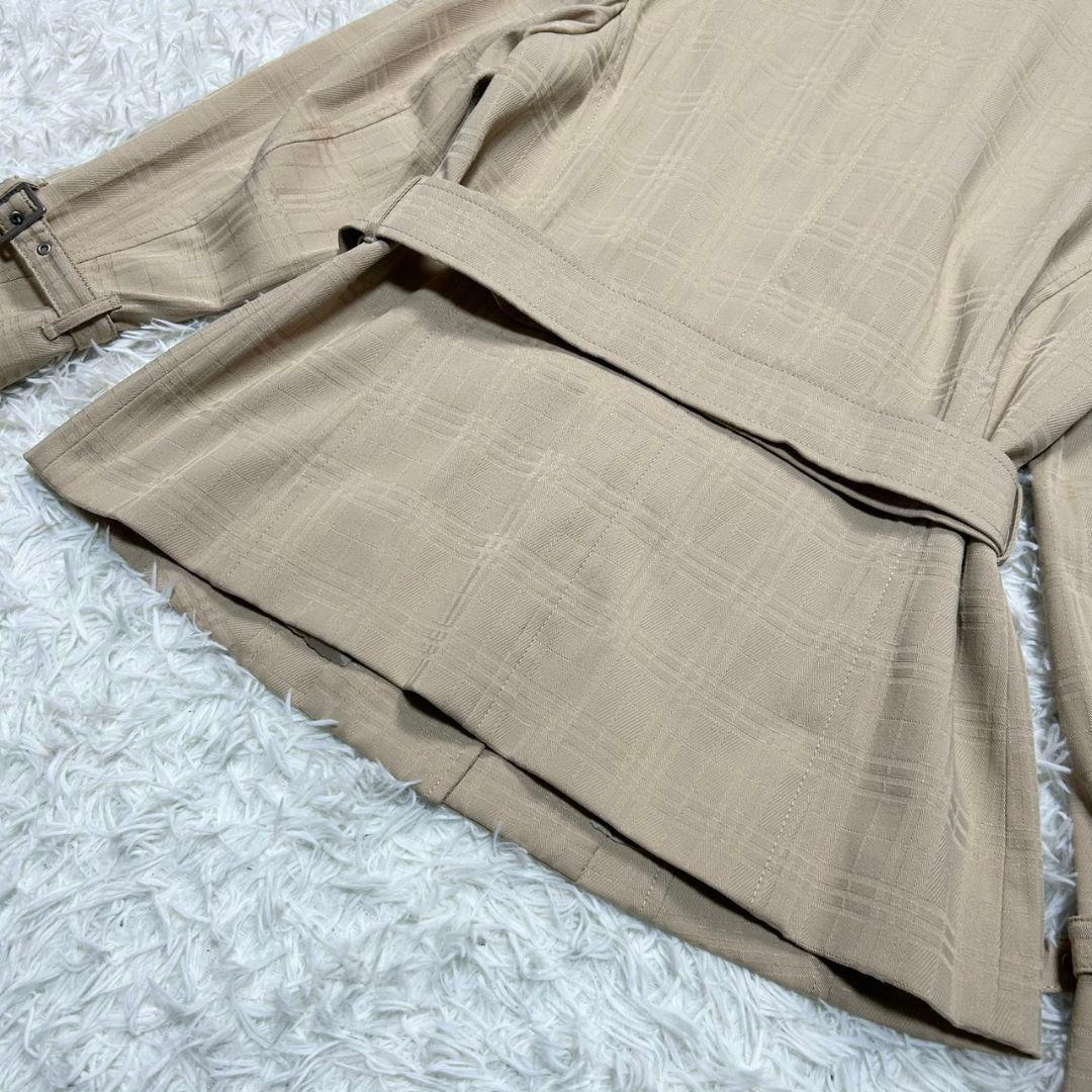 【美品】バーバリー ショートトレンチコート ノバチェック ベージュ ゆったり
