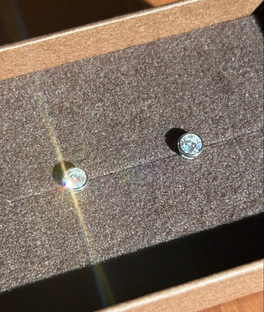 一粒ダイヤ 天然ダイヤ 0.517ct プラチナ フクリンピアス Pt900