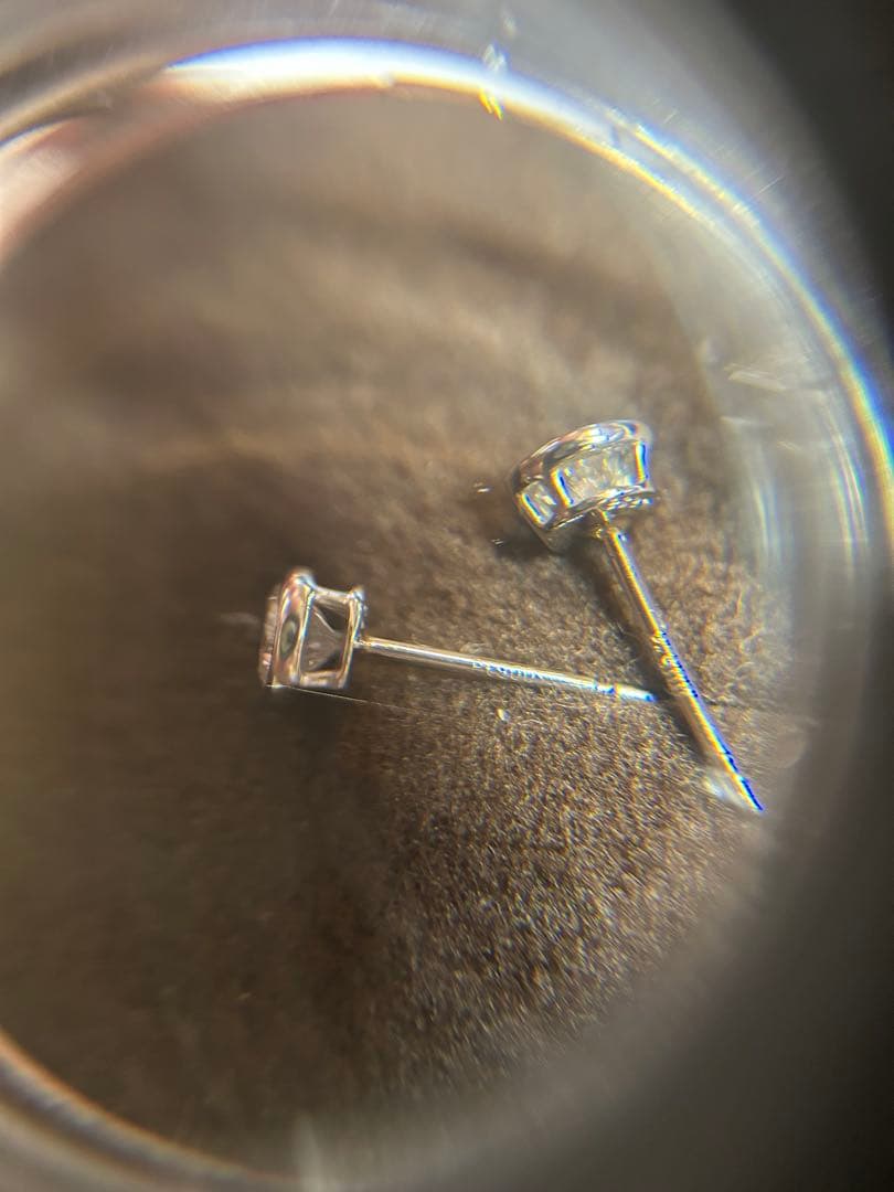 一粒ダイヤ 天然ダイヤ 0.517ct プラチナ フクリンピアス Pt900