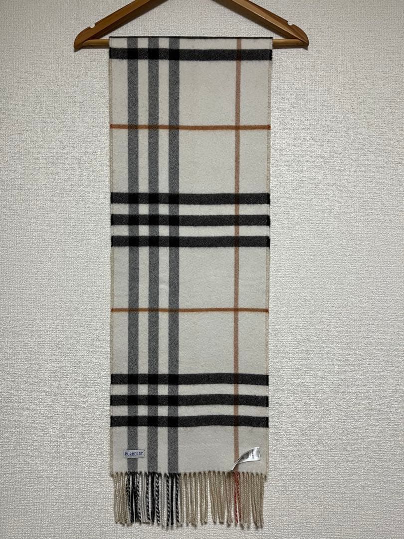 BURBERRY　バーバリー　マフラー　カシミア100％　コントラスト　美品