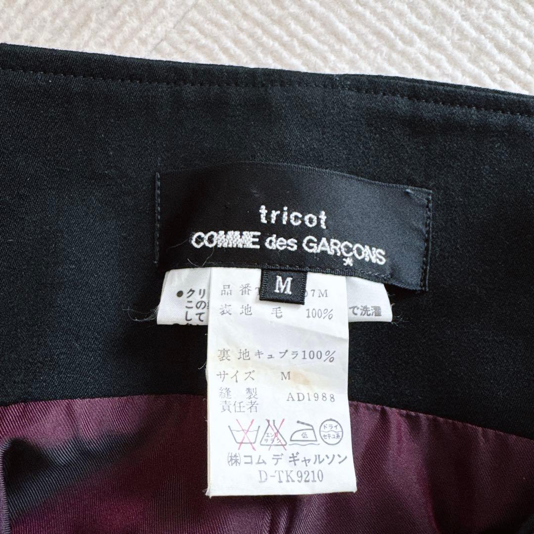 トリココムデギャルソン ハイウエスト フレア バックテール ウール スカート