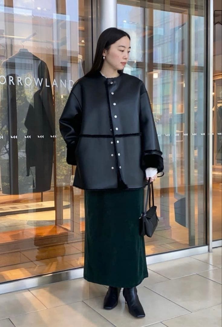 TOMORROWLAND リバーシブルコート(レザー&ファー)