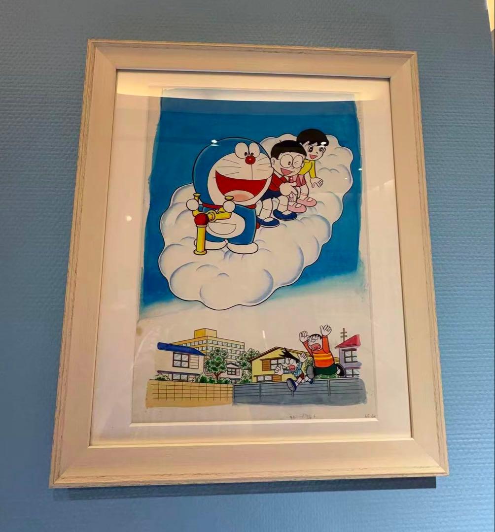 ドラえもん 複製原画 額付き　箱あり　雲ぐもベース　藤子不二雄ミュージアム限定