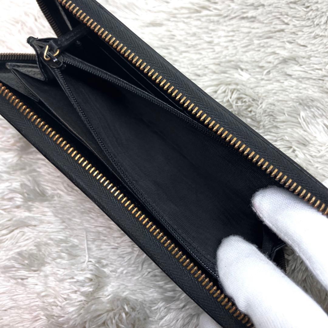 美品✨GUCCI マーモント ラウンドジップ 長財布 シボ革