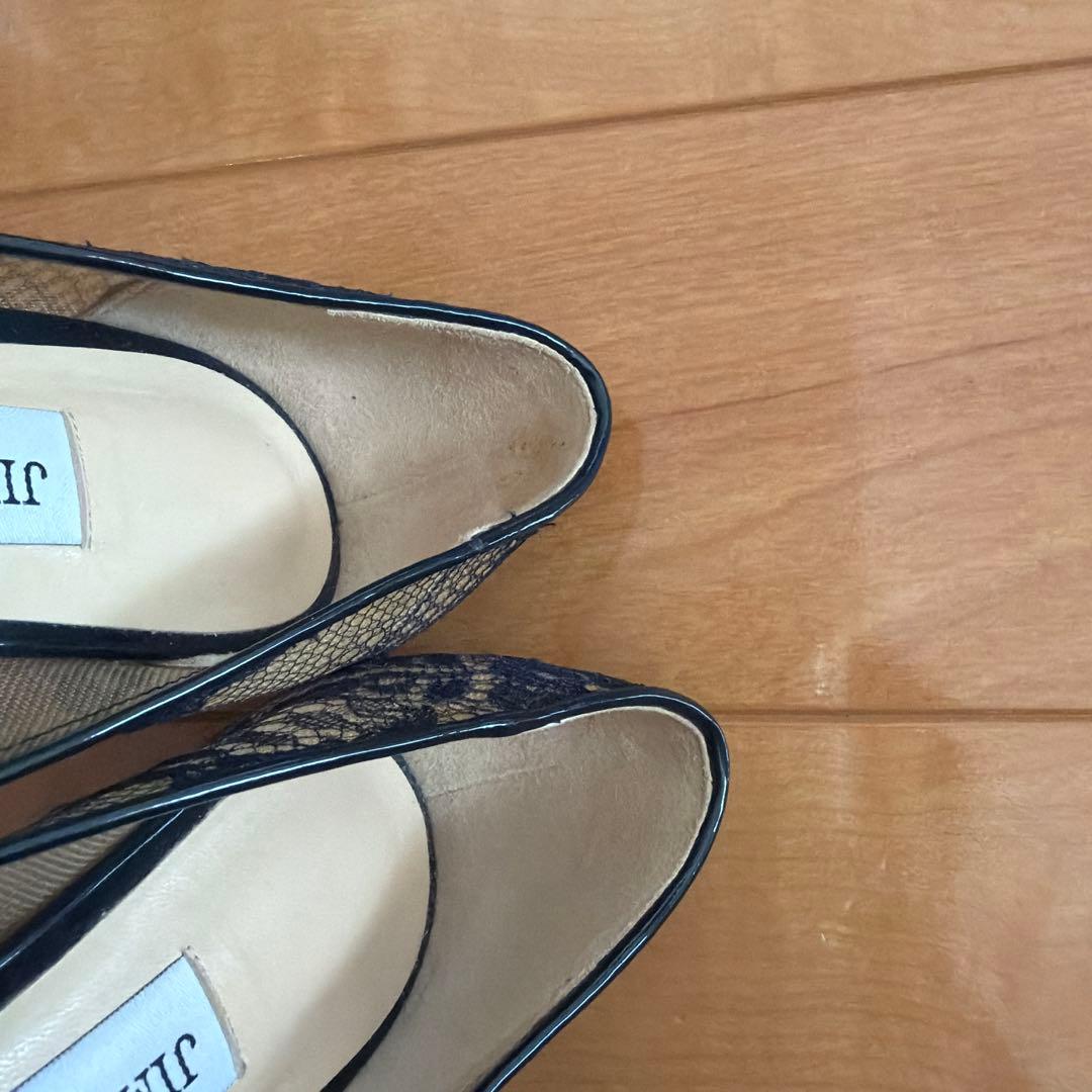 JIMMY CHOO 38 レースハイヒールパンプス