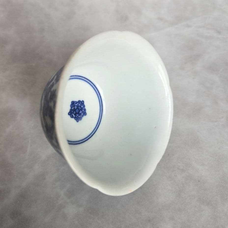 古伊万里　藍柿手　染付　向付　酒器　江戸時代　骨董　金直し　金継ぎ　アンティーク