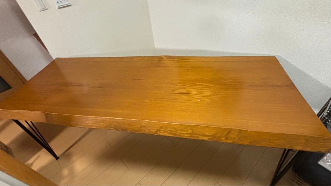 一枚板　脚付きダイニングテーブル　193cm×77cm