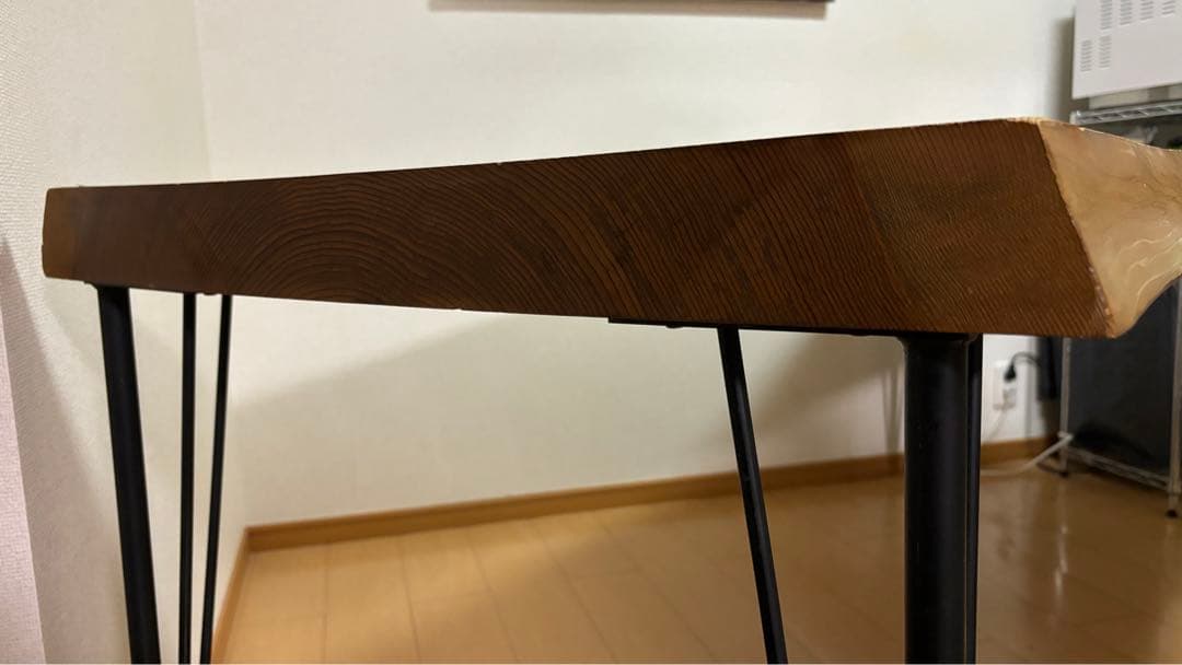 一枚板　脚付きダイニングテーブル　193cm×77cm