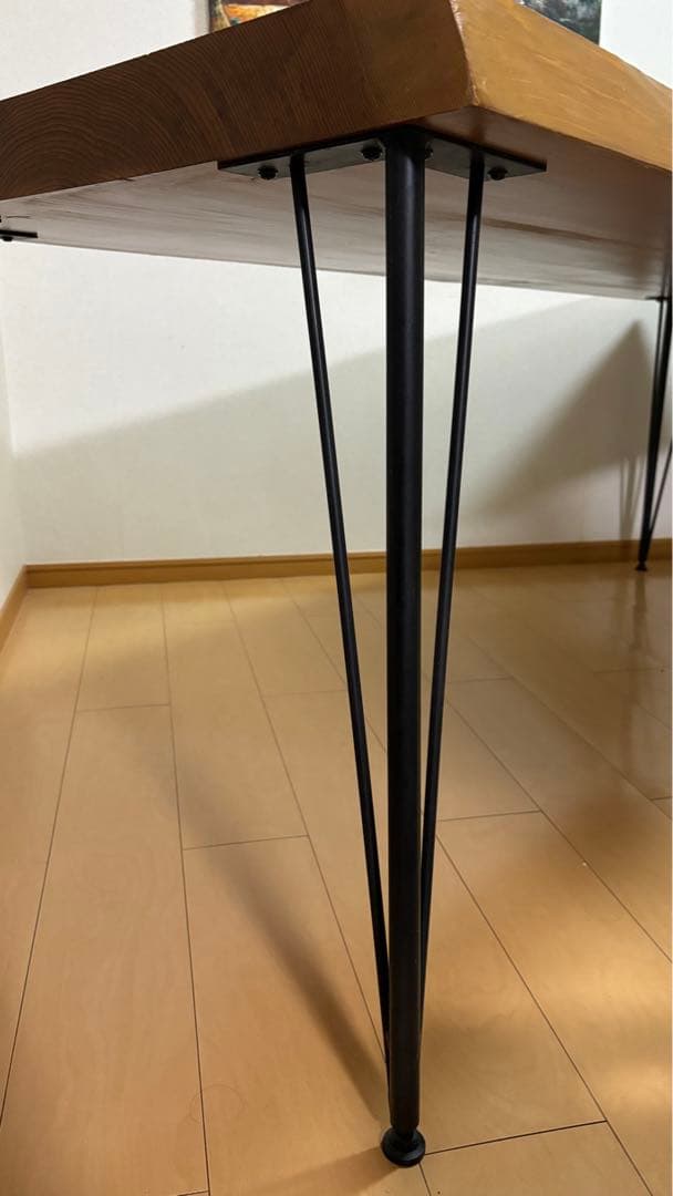 一枚板　脚付きダイニングテーブル　193cm×77cm