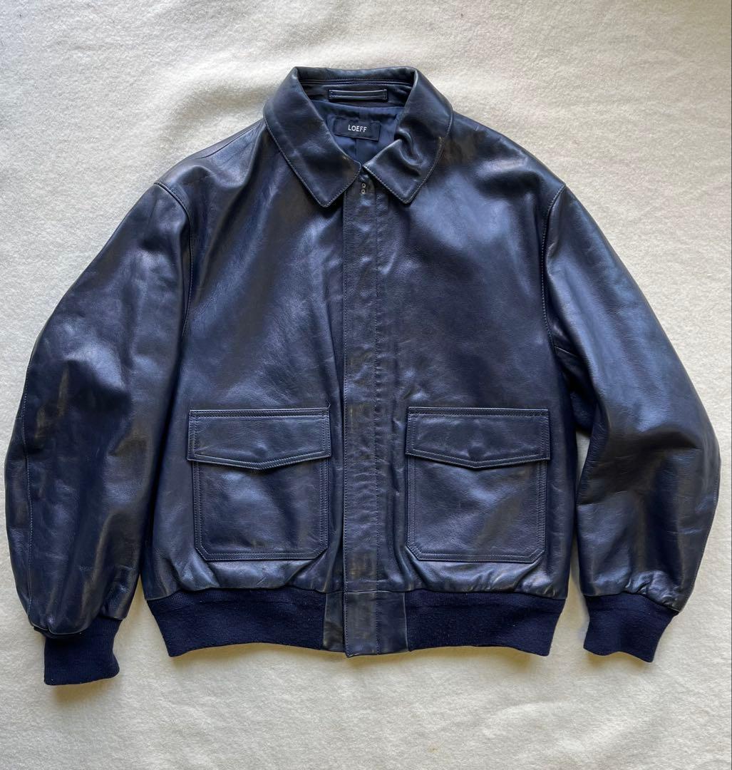 LOEFF ラムレザー フライトジャケットsize1 A-2 フライトジャケット