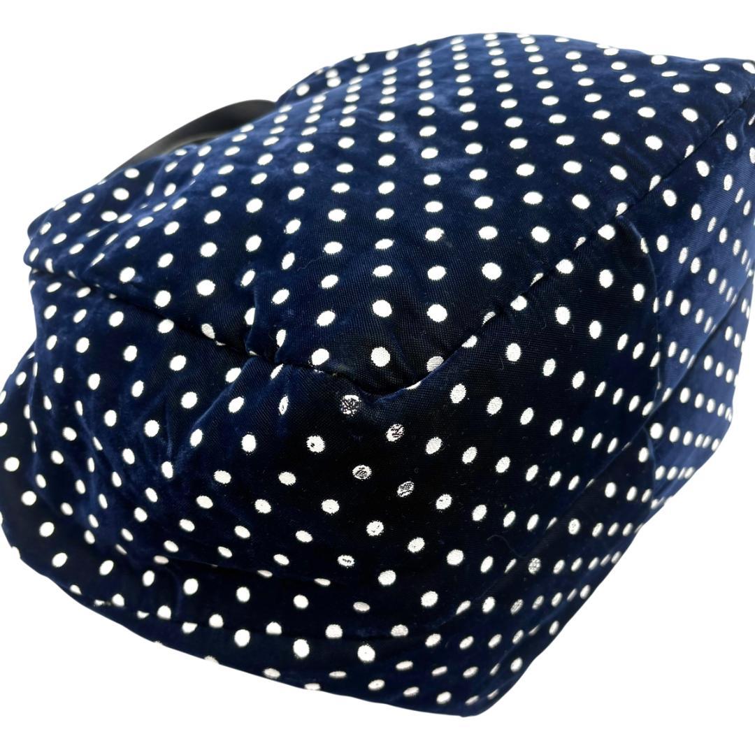 コムデギャルソン tricot　トートバッグ　ショルダー　A4 ドット　ベロア