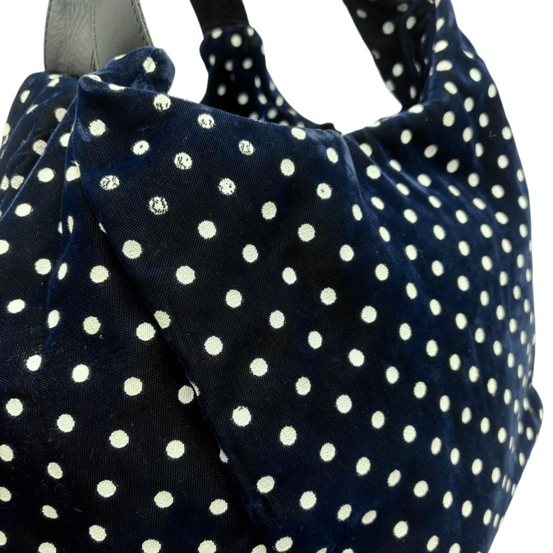 コムデギャルソン tricot　トートバッグ　ショルダー　A4 ドット　ベロア
