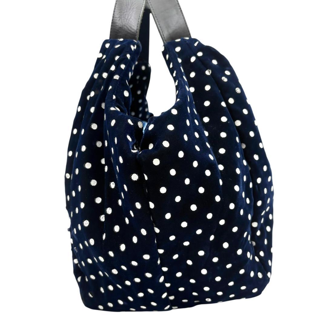 コムデギャルソン tricot　トートバッグ　ショルダー　A4 ドット　ベロア