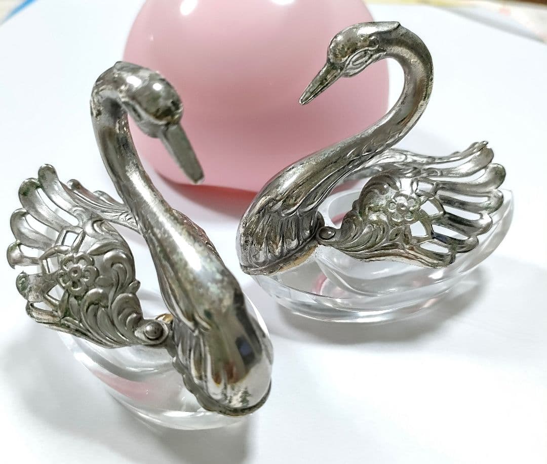 ●5005#0116アンティークSTERLING(925の事)ペアスワン小物入れ