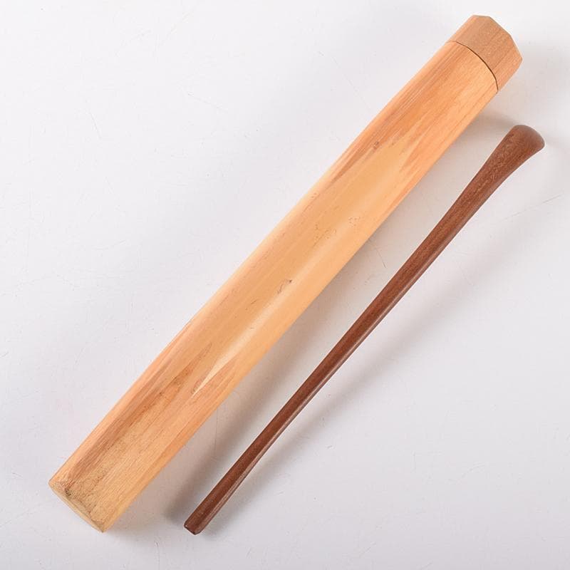 茶道具　梅茶杓　銘「仁怒」　表千家宗左（而妙斎）書付　共筒共箱　M　R7971