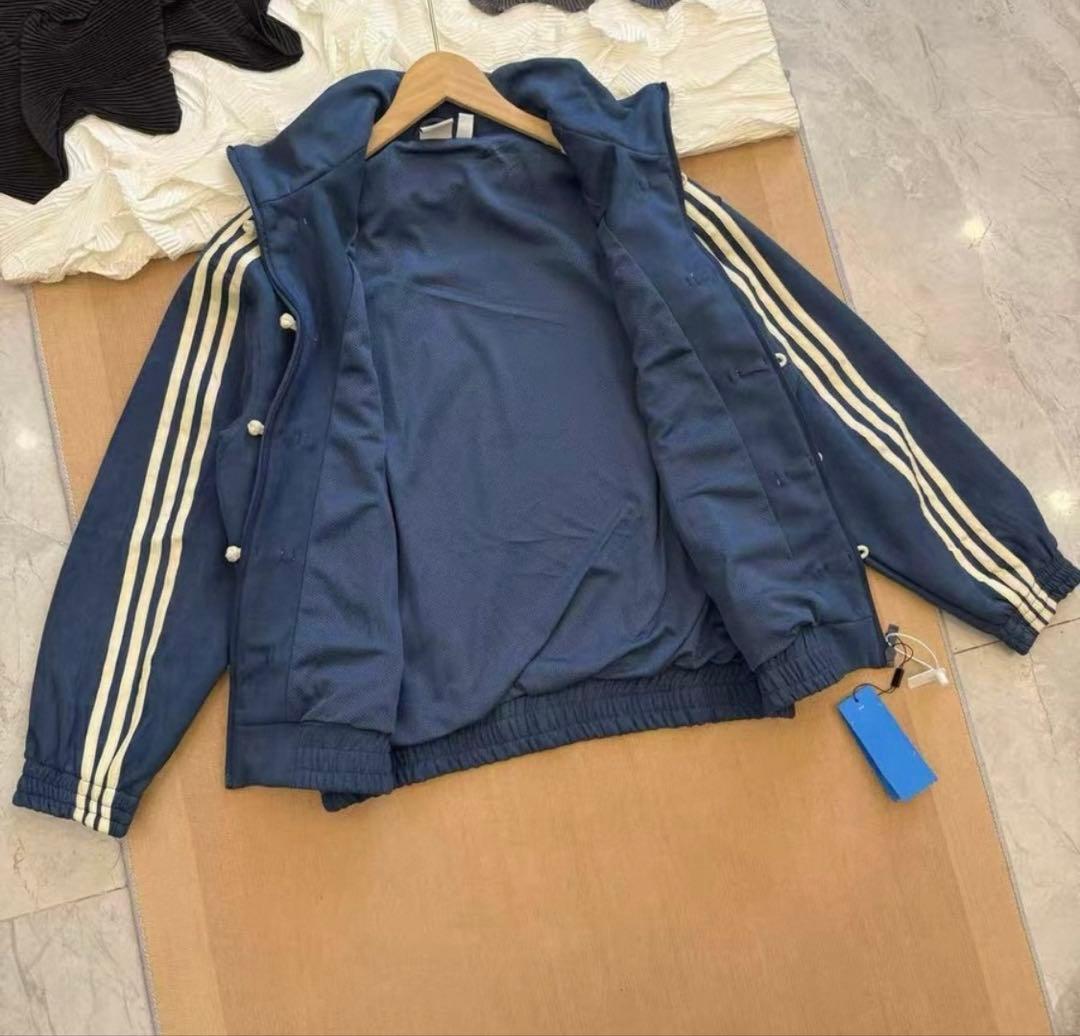 XL海外限定adidas originals スエード トラックジャケット　紺